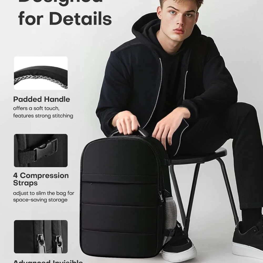 Travel Backpack - Flight Approved Travel Bag for Men and Women, Carry on Luggage - Picture 6 of 8